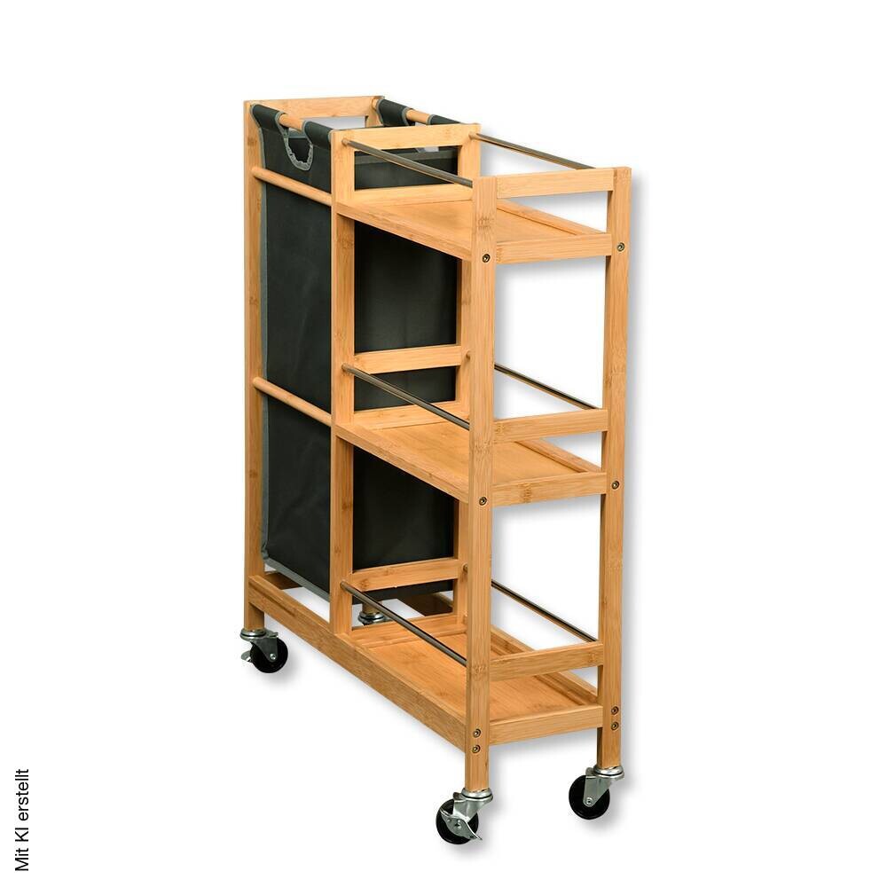 Kesper Nischenwagen grau Bambus B/H/L: ca. 24,5x9,5x79 cm