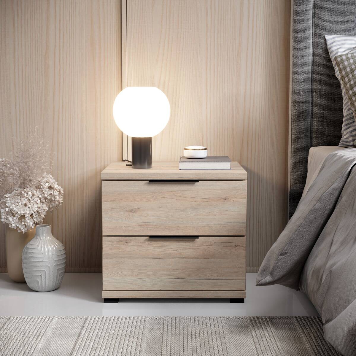 Nachtkonsole Salermo Eiche San-Remo Nachbildung B/H/T: ca. 46x43x42 cm