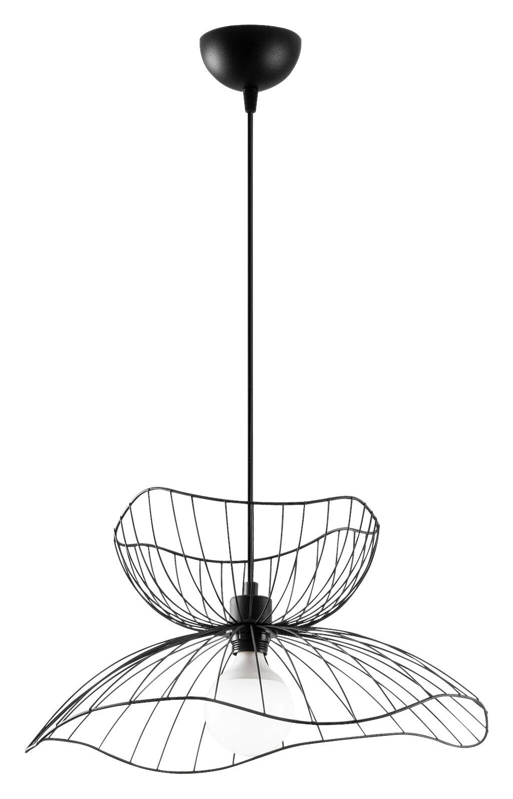 Opviq Pendelleuchte Farac-6390 schwarz B/H/T/L/D: ca. 50x121x50x50x50 cm E27 1 Brennstellen