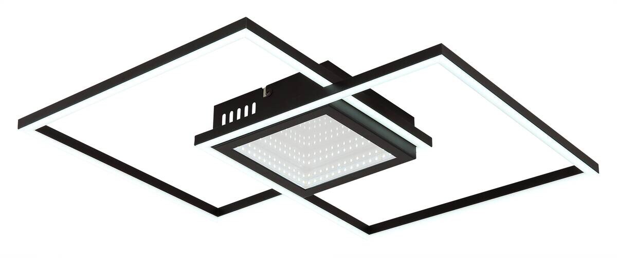 GLOBO LED-Deckenleuchte Saunders schwarz Aluminium Metall B/H/L: ca. 42,6x5x42,6 cm 1 Brennstellen