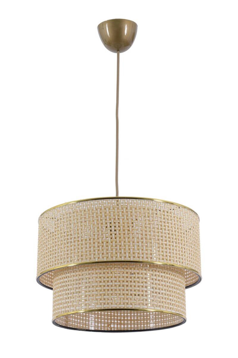 Opviq Pendelleuchte Hazeran weiß ecru Baumwolle B/H/T/L/D: ca. 30x70x30x30x30 cm E27 1 Brennstellen