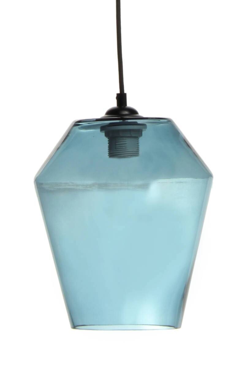 Kayoom Pendelleuchte Planta blau Glas B/H/L: ca. 21x30x21 cm E27 1 Brennstellen