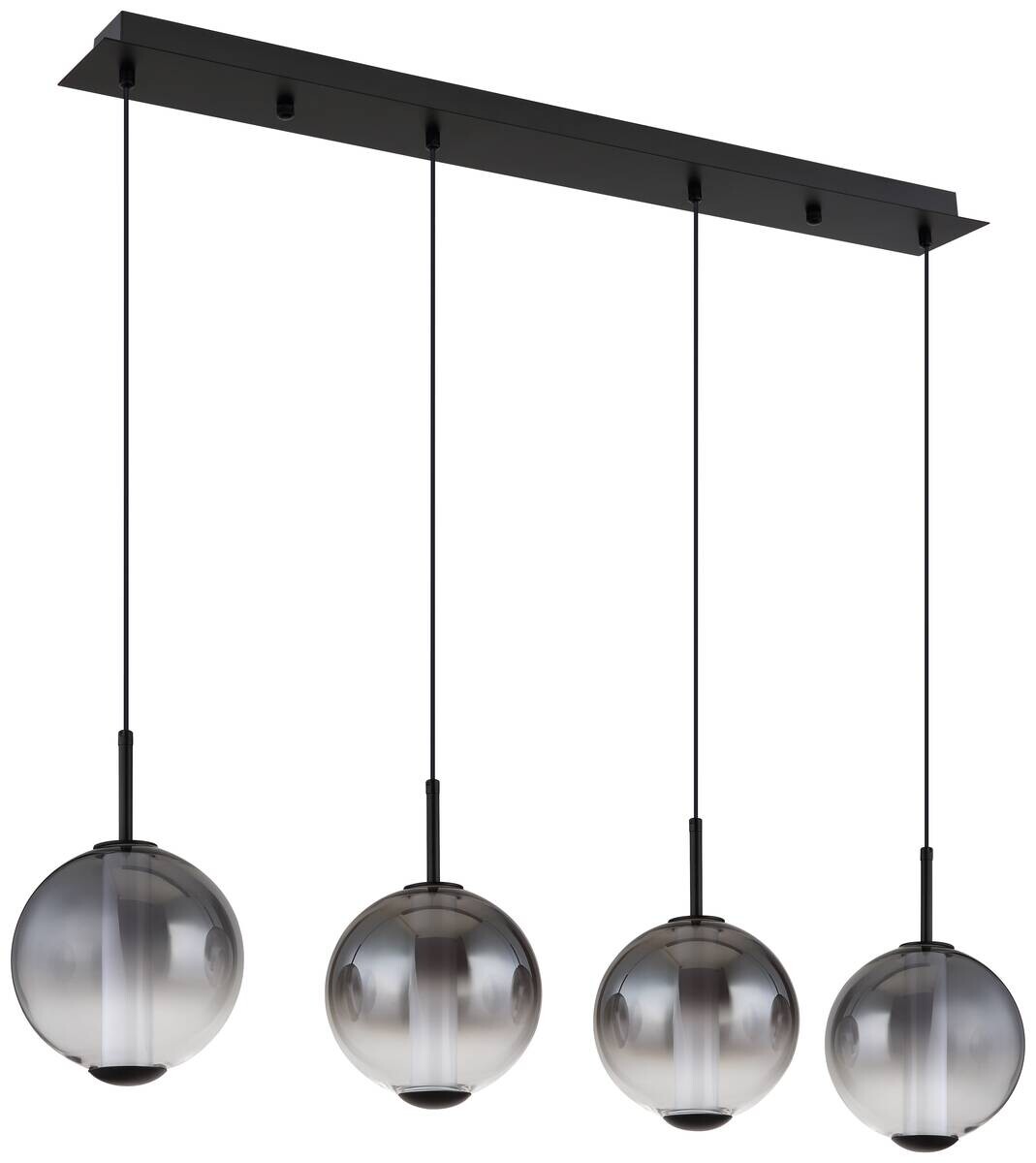 GLOBO Pendelleuchte Opal mattschwarz Rauch Metall Glas B/H: ca. 99x120 cm 1.0 Brennstellen