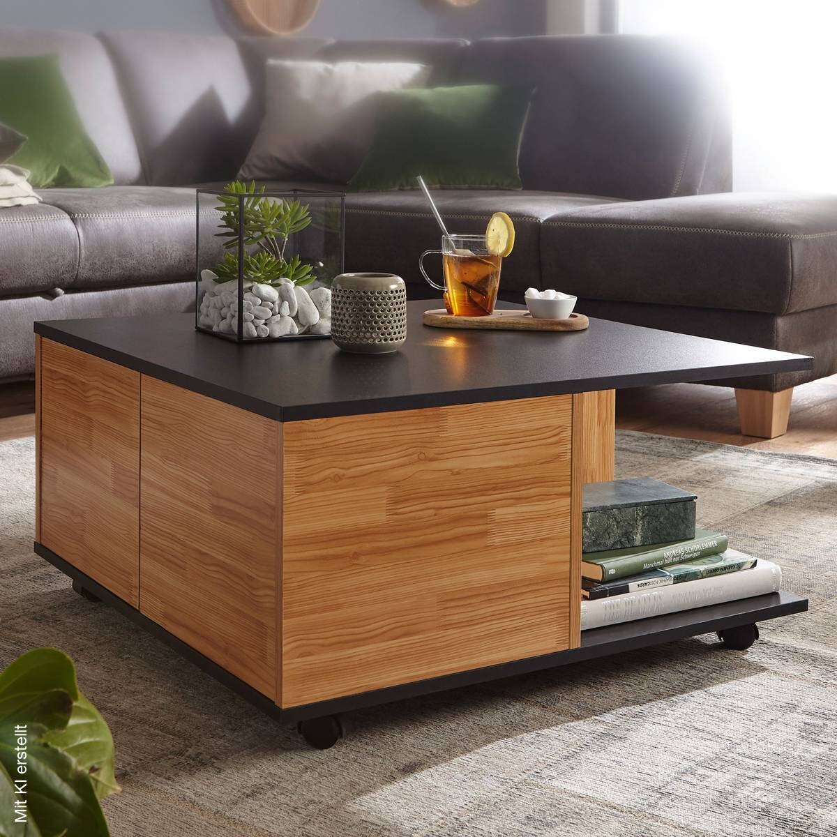 Couchtisch braun B/H/T: ca. 70x36x70 cm