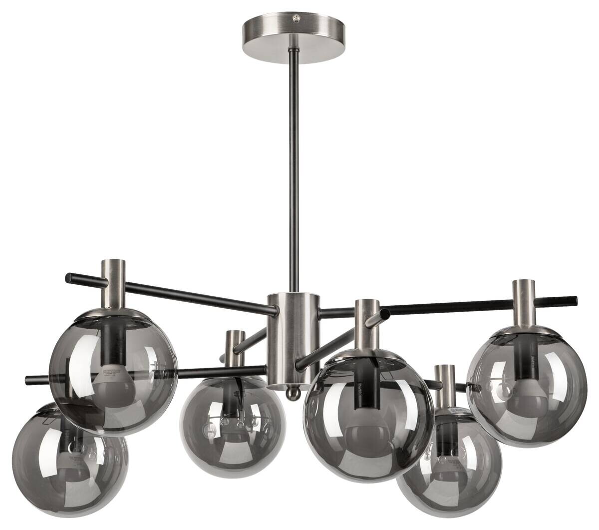 Lamkur Deckenleuchte Lilou Chrom Glas Stahl B/H/L: ca. 54x53x54 cm E14 6 Brennstellen