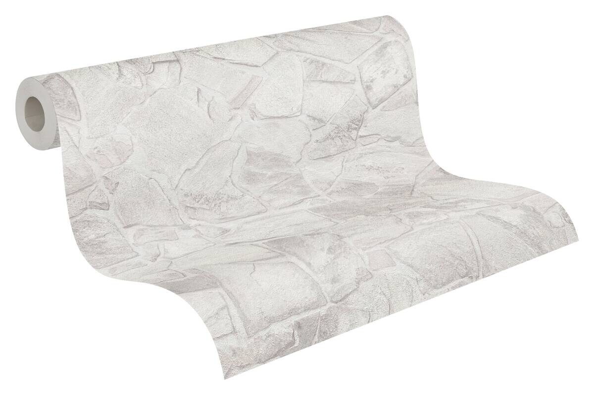 A.S.Creation Vliestapete weiß grau B/H/D: ca. 53x1005x8,3 cm