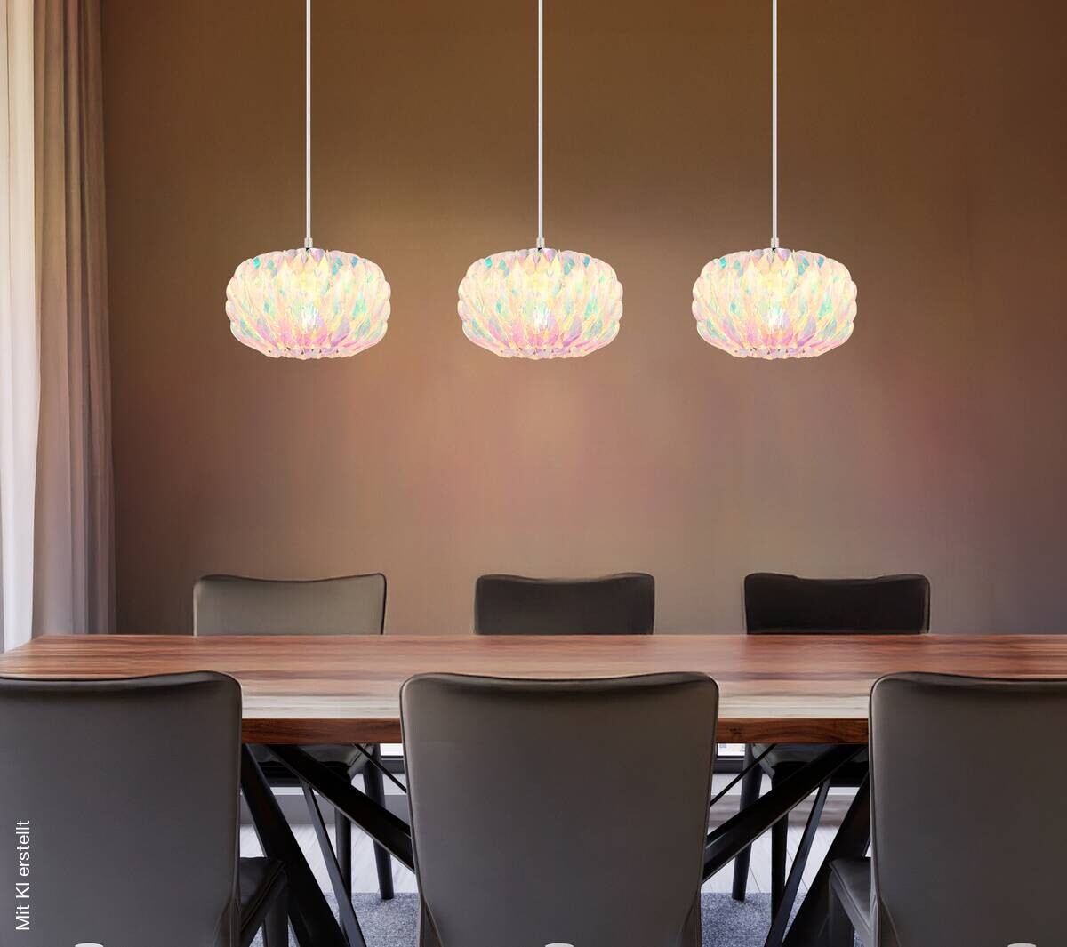GLOBO Pendelleuchte Chrom Kunststoff Metall B/H/T: ca. 25x120x95 cm E27 3 Brennstellen