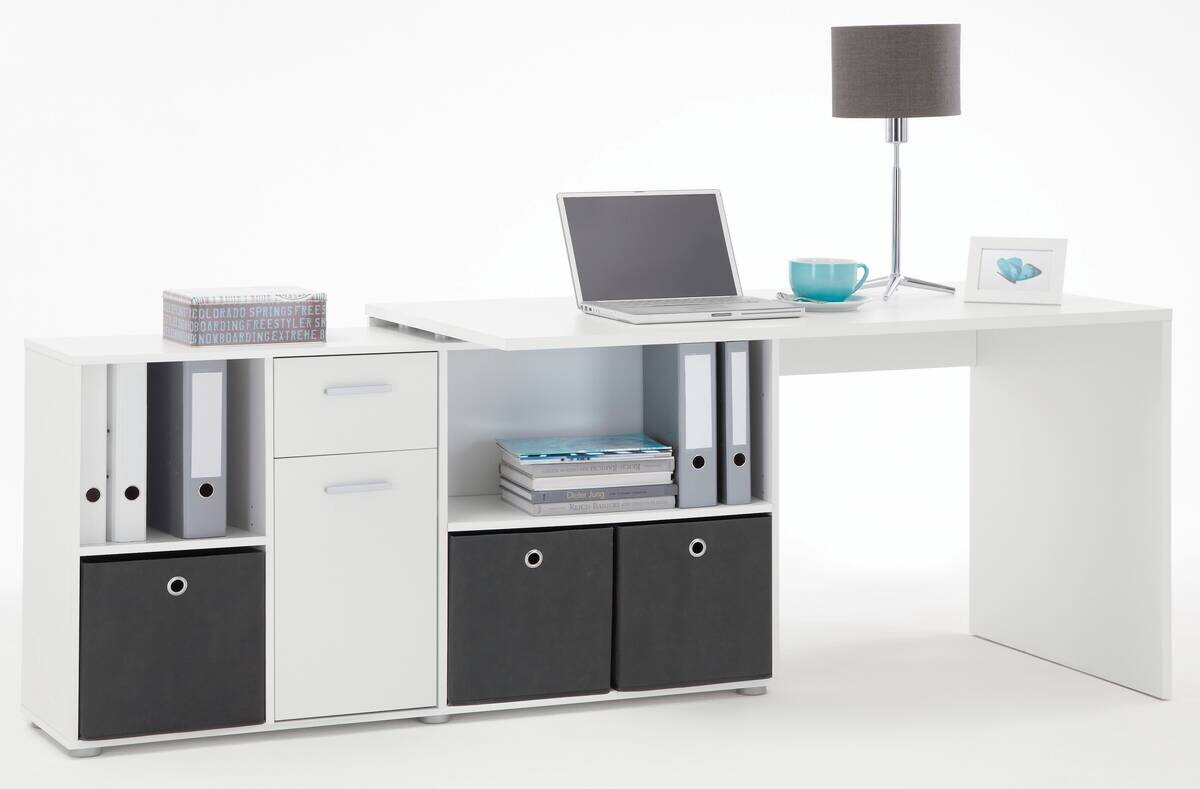 Schreibtisch weiß B/H/T: ca. 136x74x66,5 cm