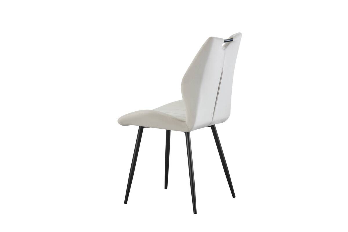 Stuhl CHRISTIN, 2er Set creme Samt B/H/T: ca. 52x58x75 cm