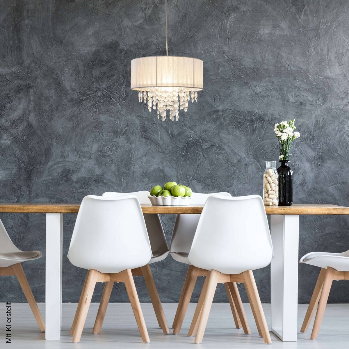 Näve Leuchten Pendelleuchte 6114923 weiß Textil Kunststoff Metall B/H/T: ca. 30x24x30 cm E27 1 Brennstellen