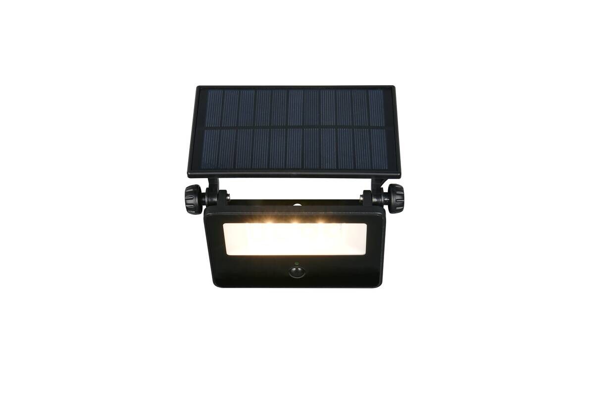Solar-Außenwandleuchte mattschwarz B/H/T: ca. 14,5x15,5x13 cm