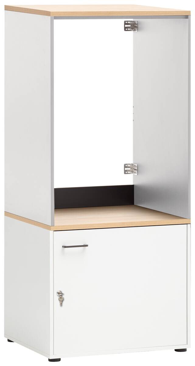 Schrank Solea weiß matt Eiche hell Nachbildung B/H/T: ca. 67,1x154,7x60 cm