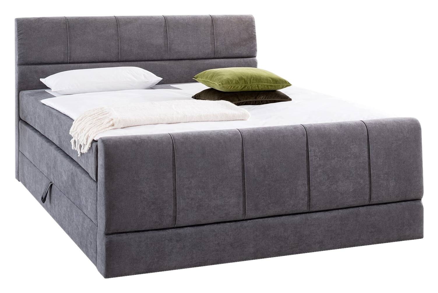 Boxspringbett Nadira grau Liegefläche B/L: ca. 180x200 cm