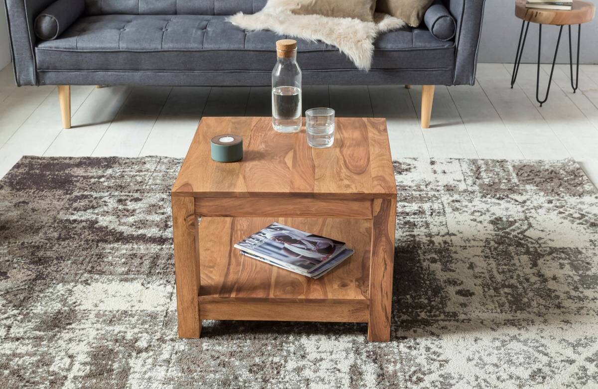 Wohnling Couchtisch natur Akazie B/H/T: ca. 60x45x60 cm