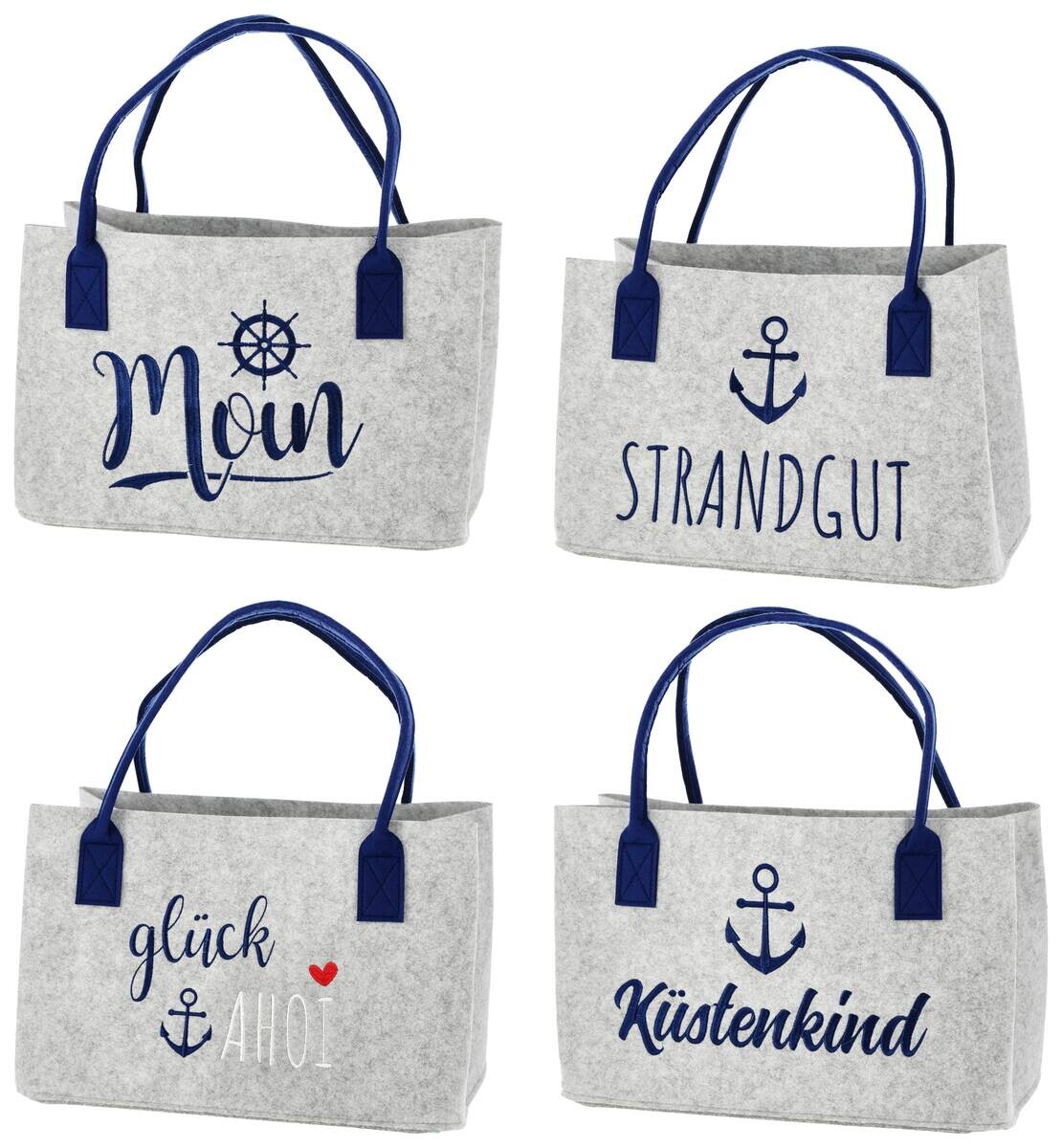Tasche grau Filz B/H/L: ca. 40x26x26,5 cm