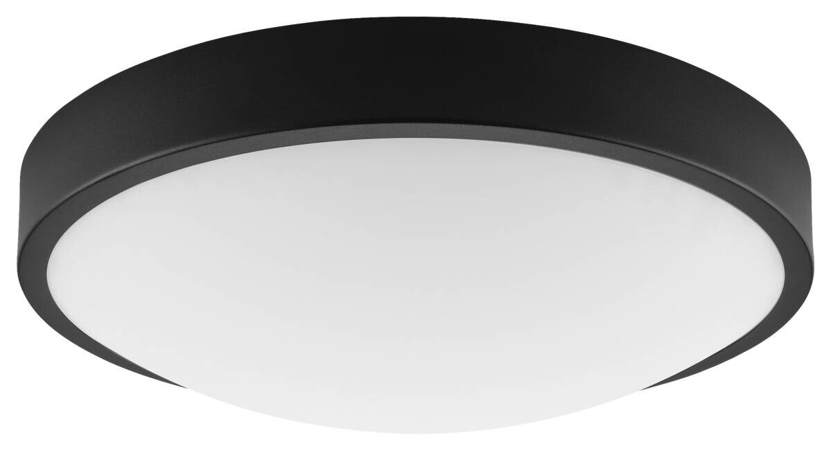 Lamkur Deckenleuchte schwarz Glas Stahl B/H/L: ca. 37x8x37 cm E27 2 Brennstellen