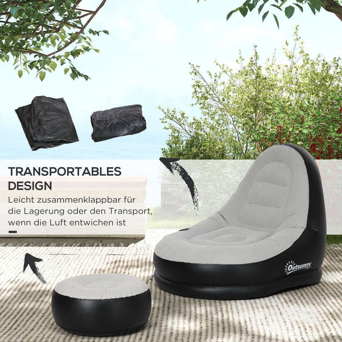Outsunny Aufblasbarer Sessel B/H/L: ca. 100x87x125 cm