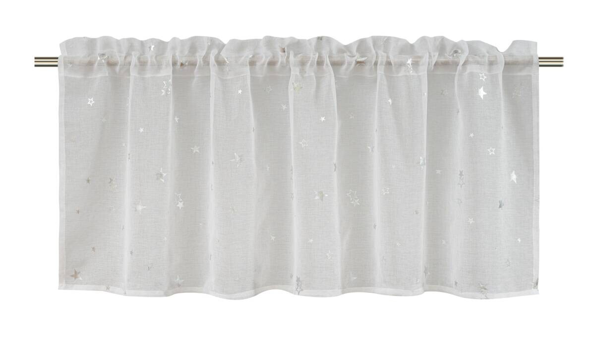 POCOline Scheibengardine Stars 2 weiß silber 100% Polyester B/L: ca. 140x50 cm