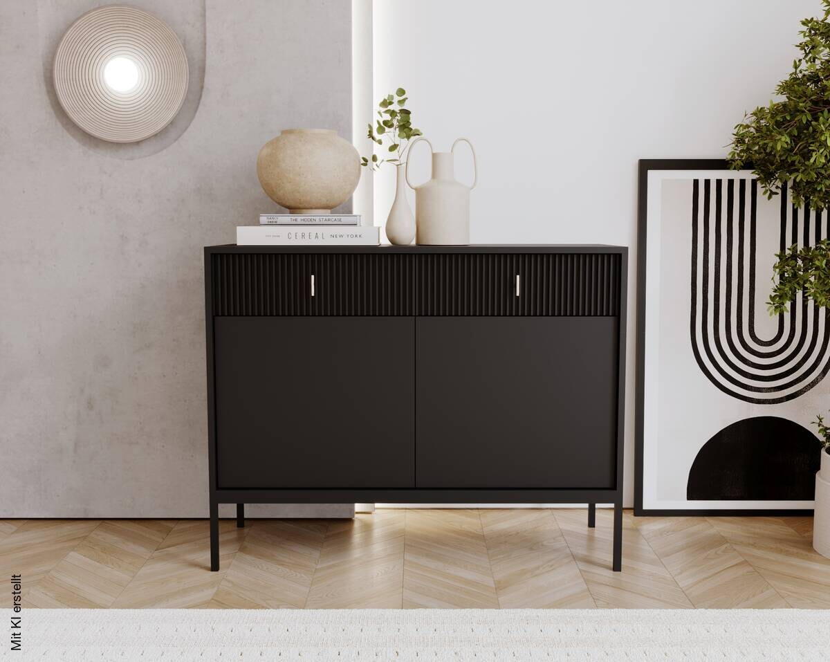 Kommode MAGGIORE schwarz B/H/T: ca. 104,2x82,5x39 cm