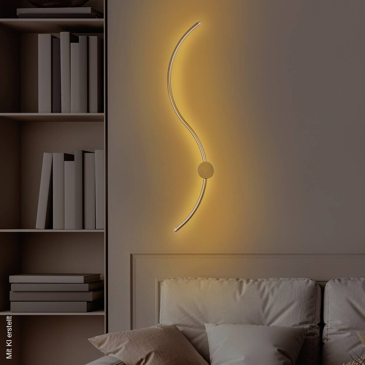 Opviq Wandleuchte gold Metall B/H/T/L: ca. 90x17x10x90 cm