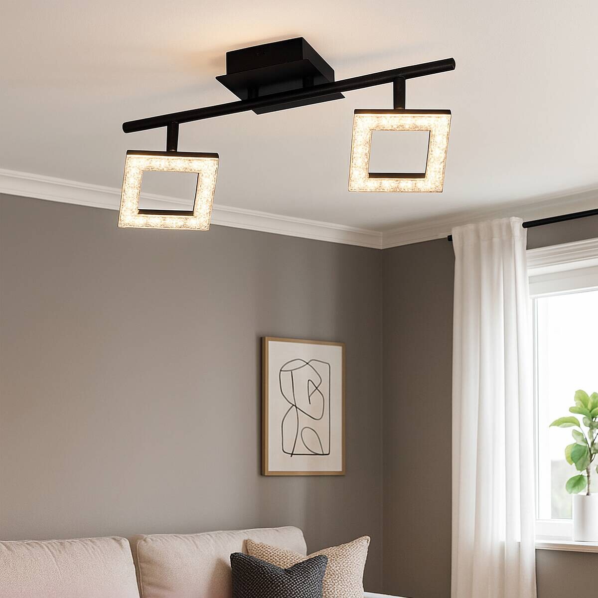 POCOline LED-Spot Kalea mattschwarz Acryl B/H/T: ca. 40x12x13 cm 2 Brennstellen