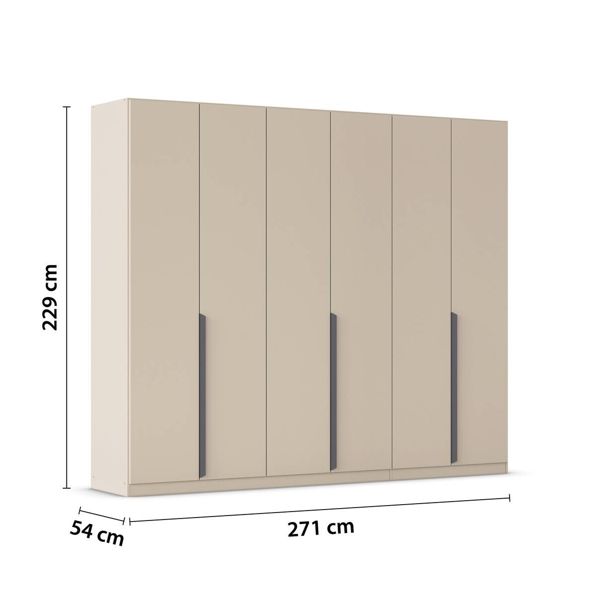 Kleiderschrank Briona champagner B/H/T: ca. 271x229x54 cm