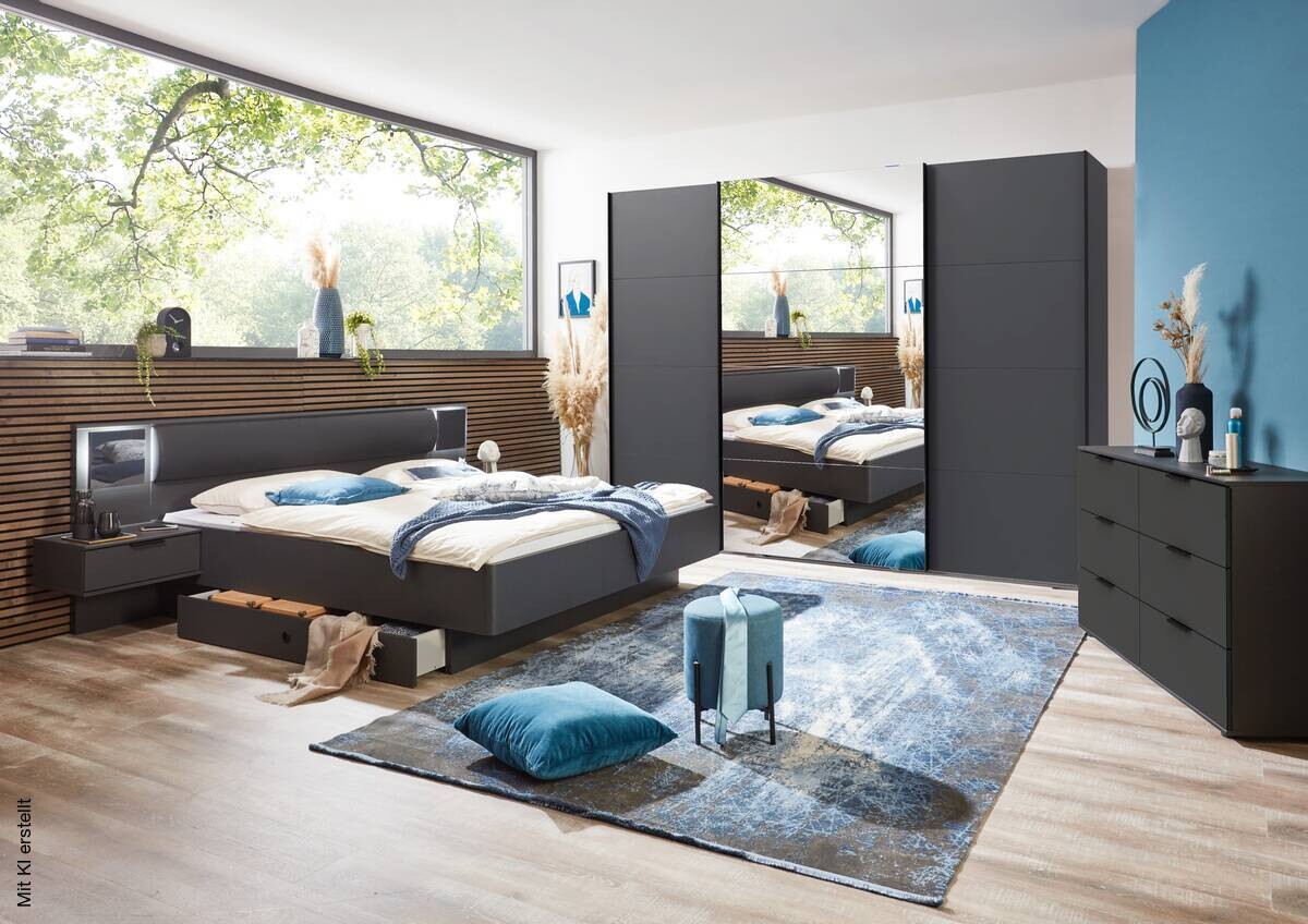 Bettanlage Barcelona Graphit Liegefläche B/L: ca. 180x200 cm