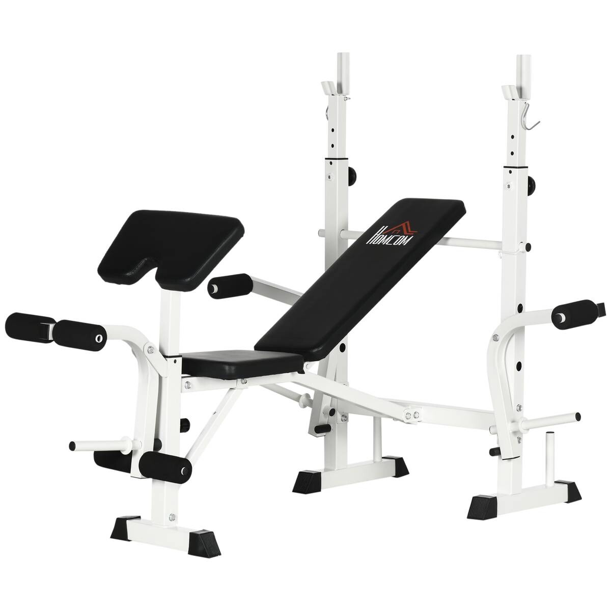 HOMCOM Hantelbank weiß Stahl B/H/L: ca. 134x136x180 cm