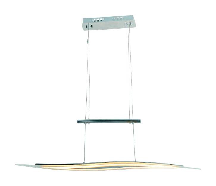 Näve Leuchten LED Pendelleuchte NV7047642 Chrom klar Aluminium Glas B/H/L: ca. 9,3x15x60 cm 1 Brennstellen