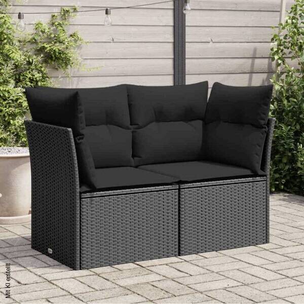 vidaXL Gartensofa grau Kunststoff B/H/L: ca. 62x69x124 cm