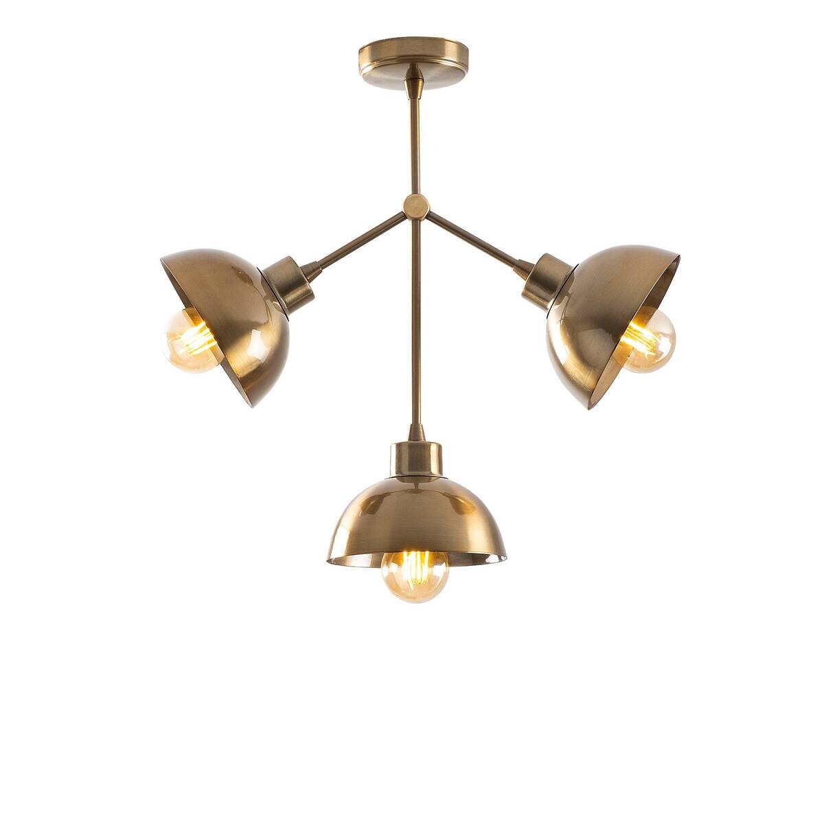 Opviq Pendelleuchte messing B/H/T: ca. 46x47x15 cm E27 3 Brennstellen