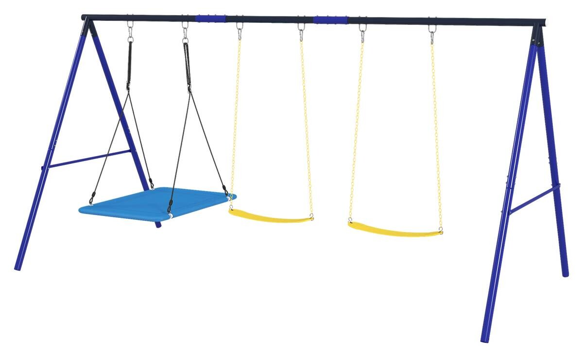 AIYAPLAY Kinderschaukel mehrfarbig B/H/L: ca. 180x184x365 cm