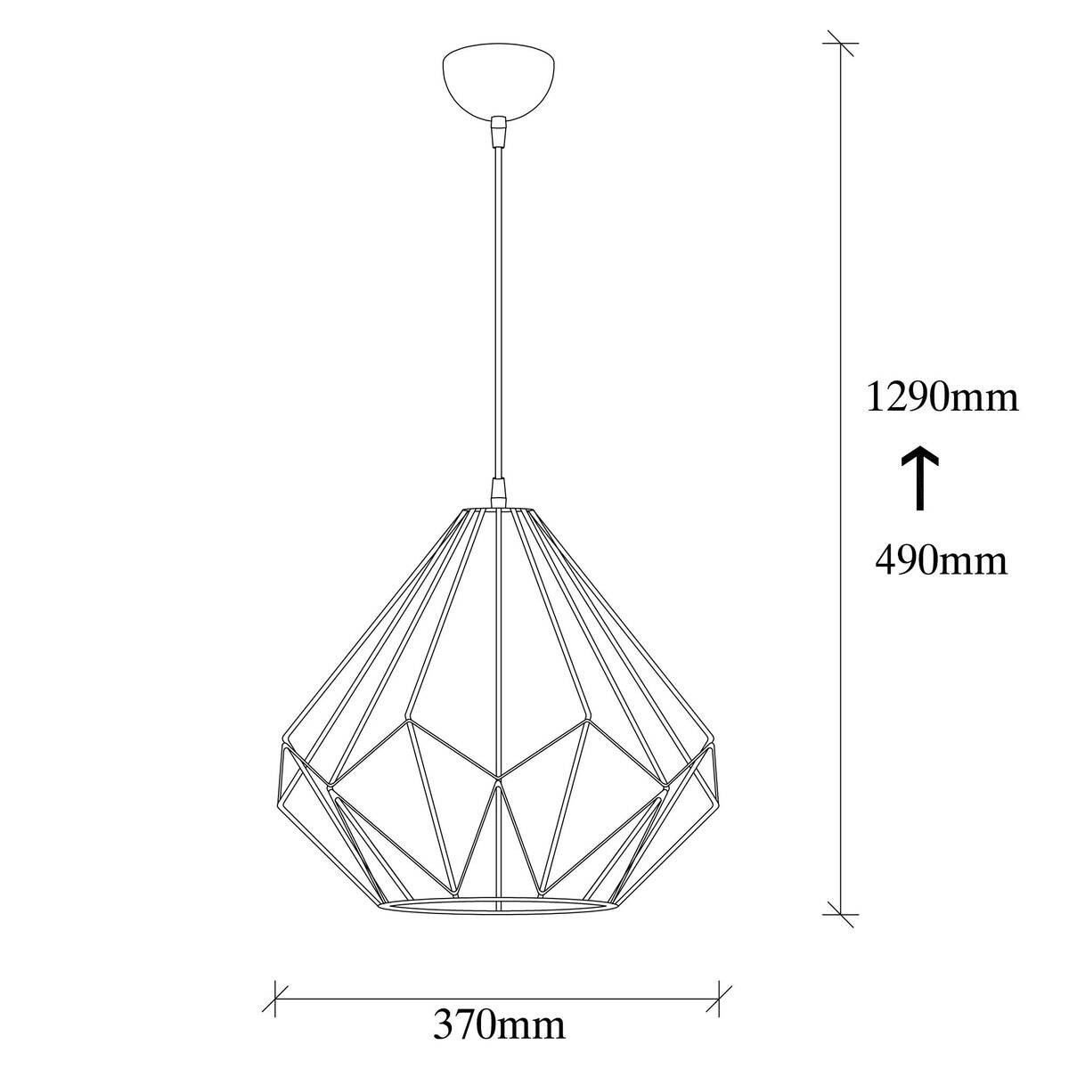 Opviq Pendelleuchte Diamond schwarz Eisen B/H/T/L/D: ca. 37x129x37x37x37 cm E27 1 Brennstellen