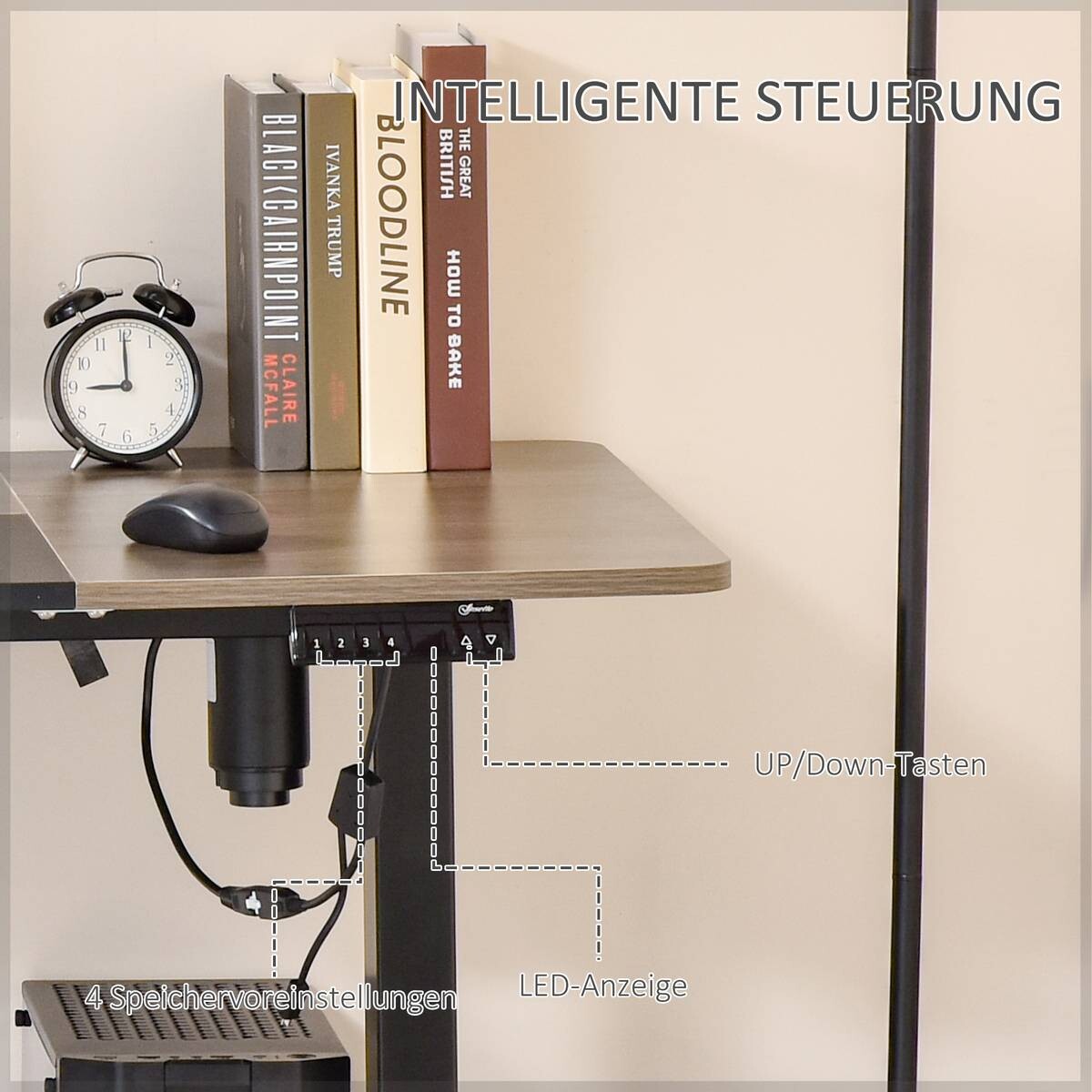 Schreibtisch 920-071V90BK natur Holz Nachbildung schwarz B/H/T: ca. 140x116x70 cm