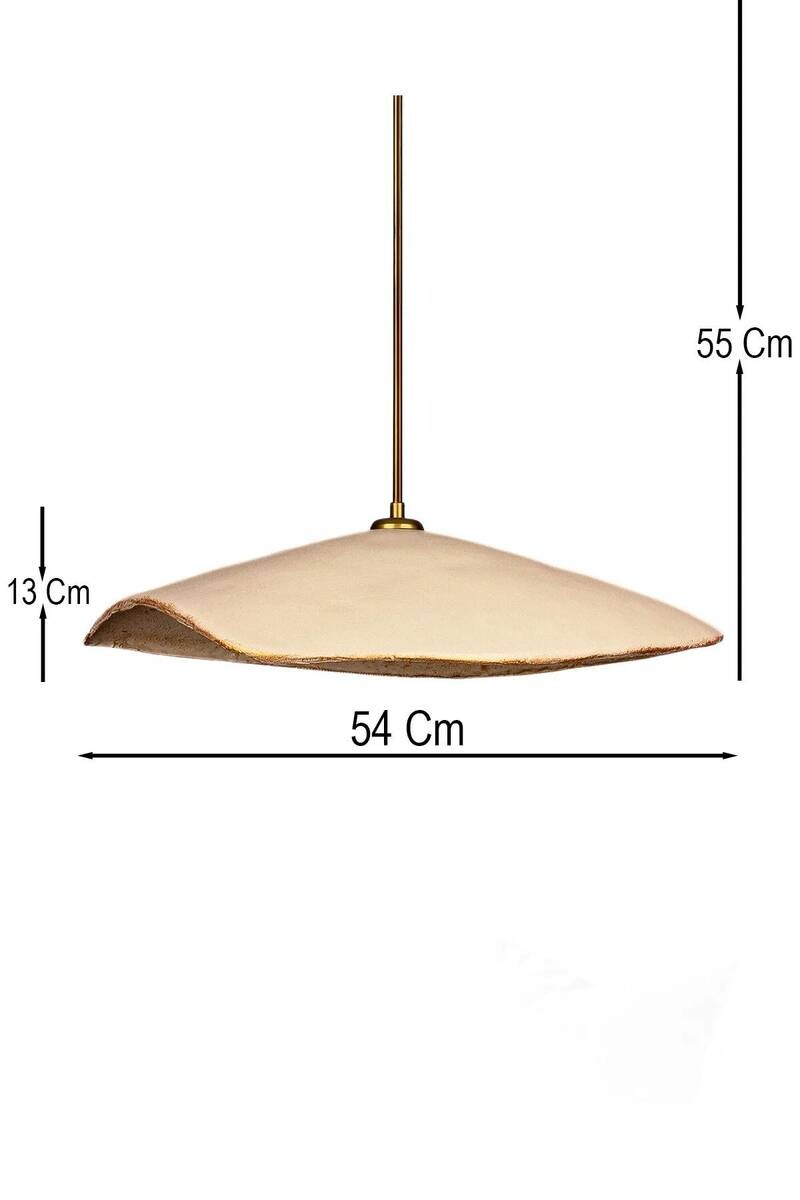 Pendelleuchte gold creme Beton Metall B/H/L/D: ca. 54x60x54x54 cm E27 1 Brennstellen