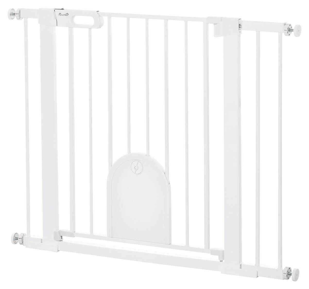 PawHut Türschutzgitter weiß Stahl B/H/L: ca. 2x76x103 cm