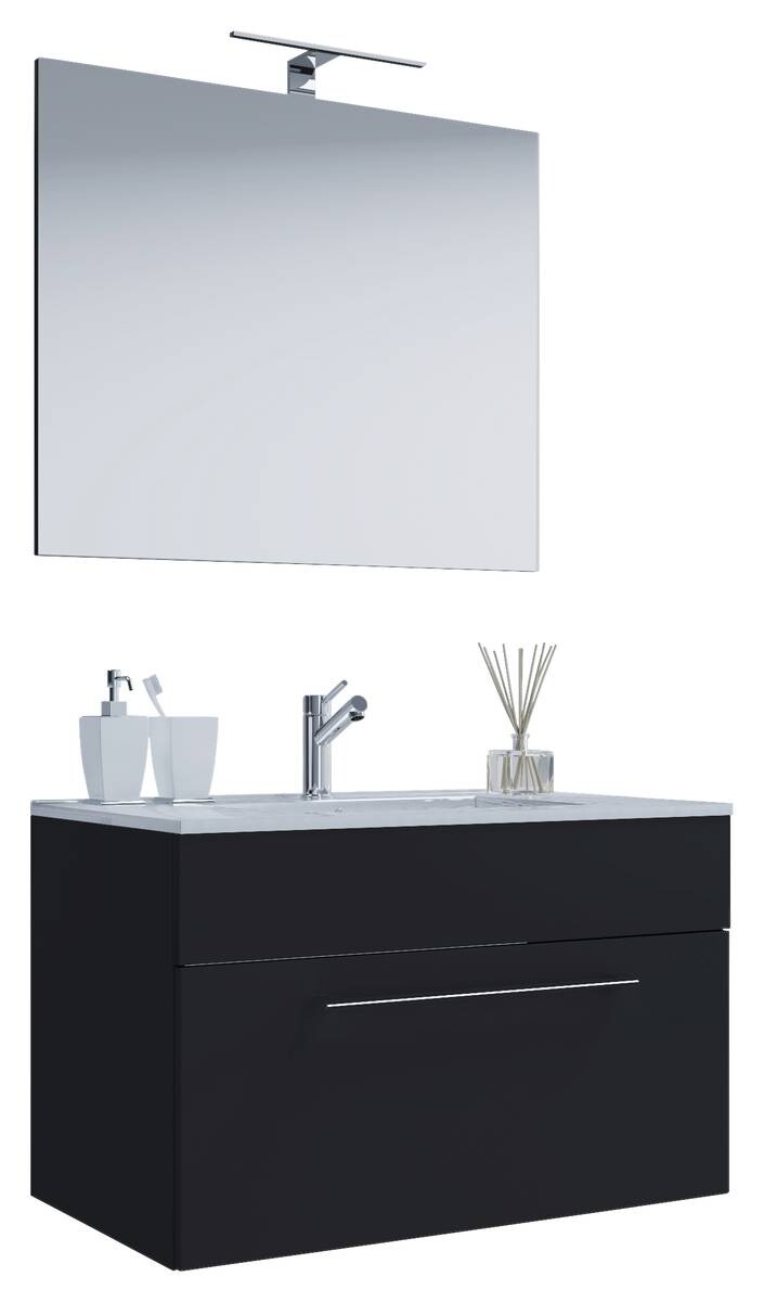 Waschplatz 3tlg-Badinos schwarz B/H/T: ca. 60x17x46 cm