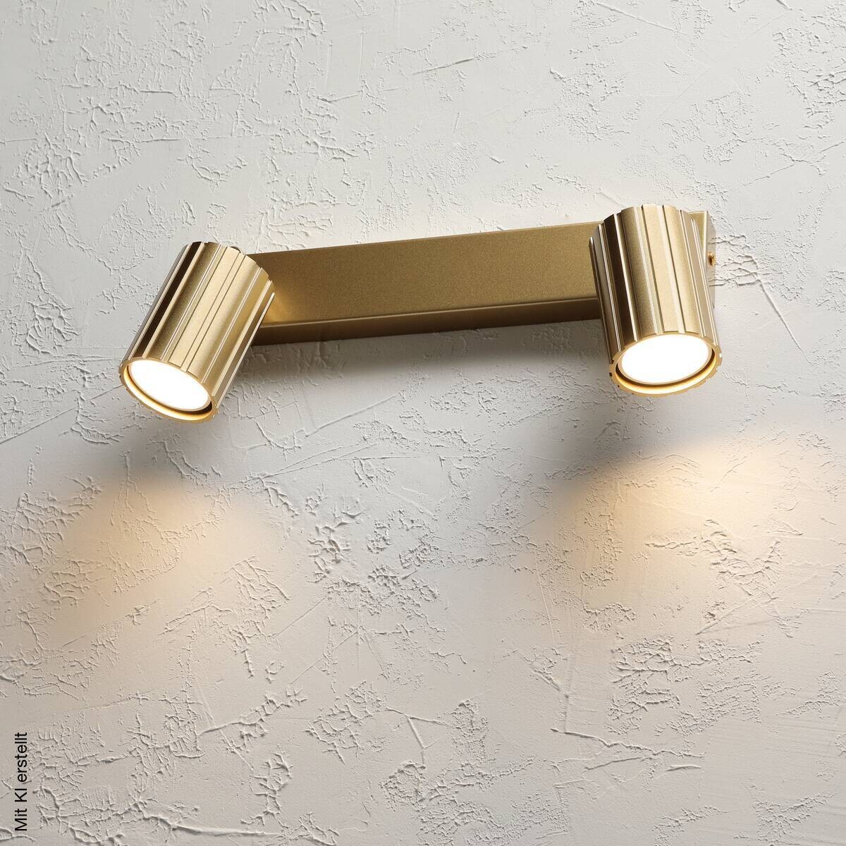 Lamkur Strahler Prisma gold Stahl B/H/L: ca. 6,5x16,5x30 cm 2 Brennstellen