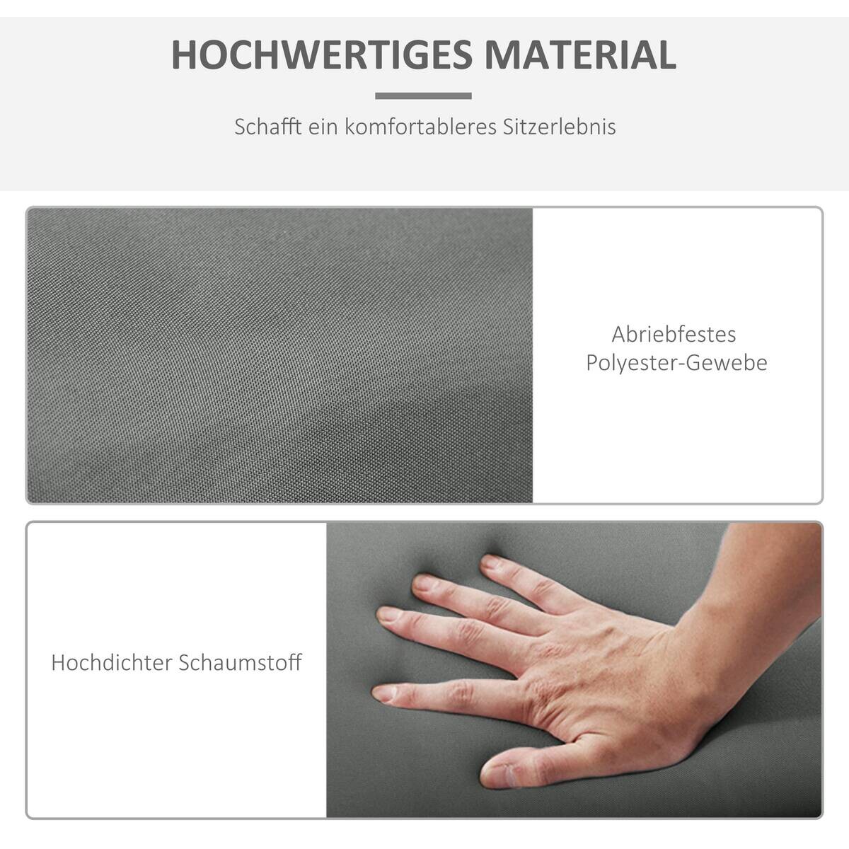 Outsunny Liegenauflage 2er Set dunkelgrau Schaumstoff B/H/L: ca. 55x8x196 cm