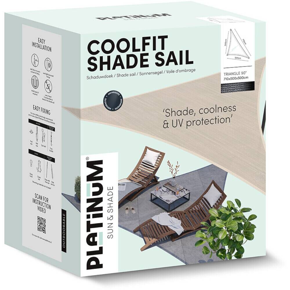 PLATINUM Sonnensegel Coolfit schwarz Polyethylen B/H/L: ca. 500x1x500 cm