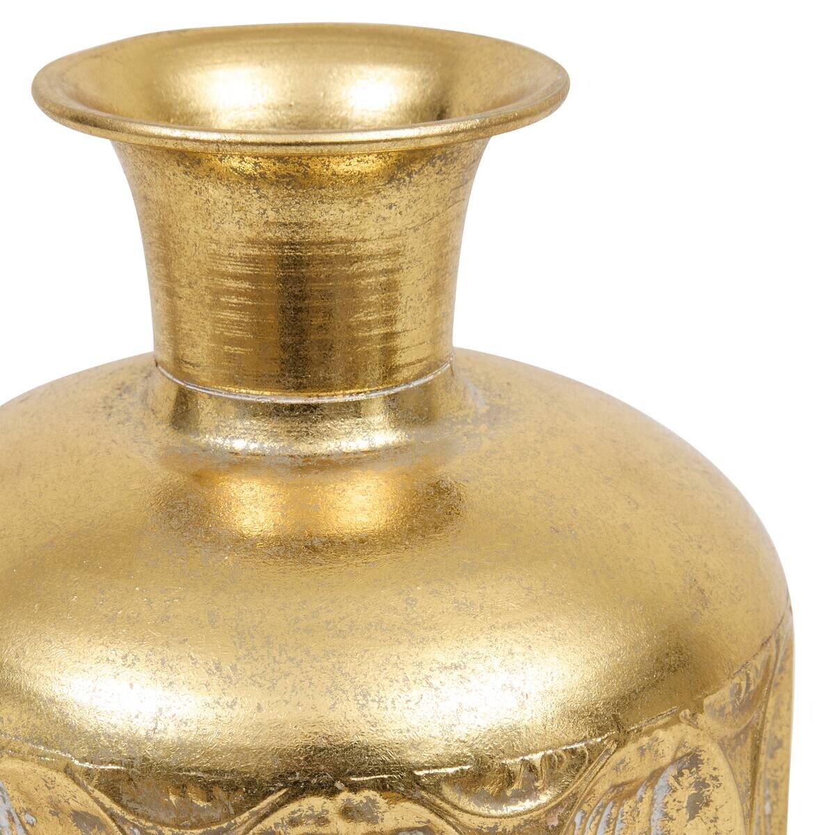Vase gold Metall B/H: ca. 18x41 cm