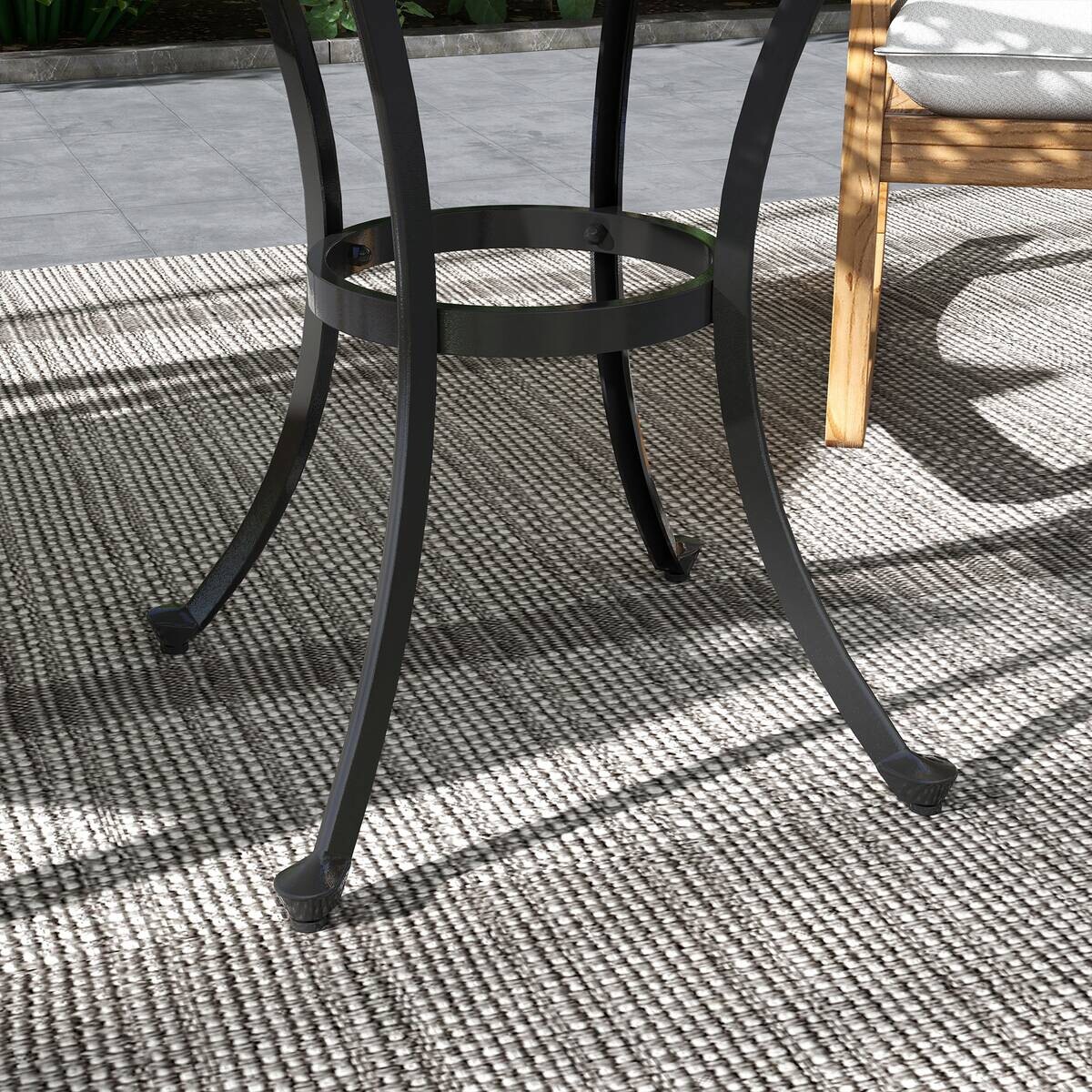 Outsunny Gartentisch schwarz Aluminium B/H/L: ca. 60x60x53 cm