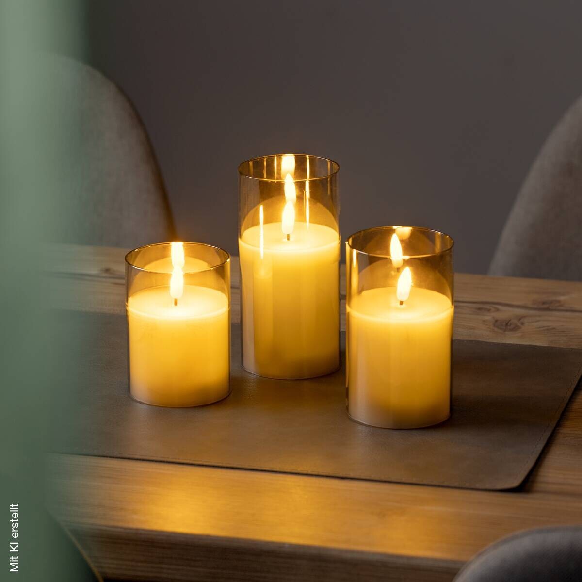 LED-Kerzen 3er Set warmweiß