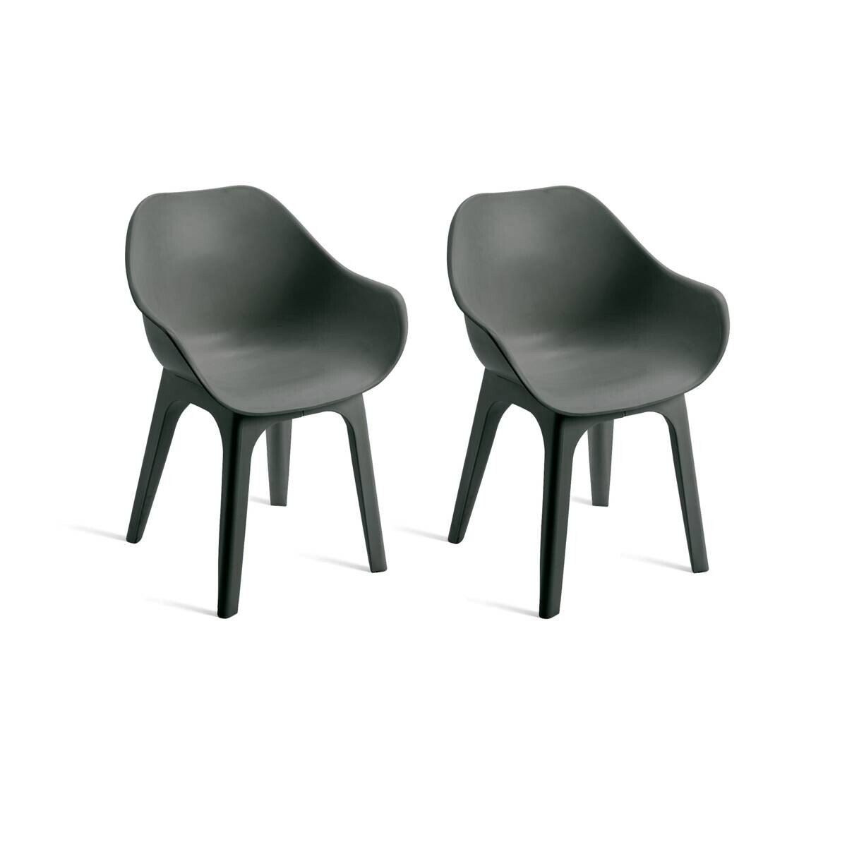 ProGarden Sessel GHIBLI 2er-Set anthrazit Polypropylen B/H: ca. 55x81 cm