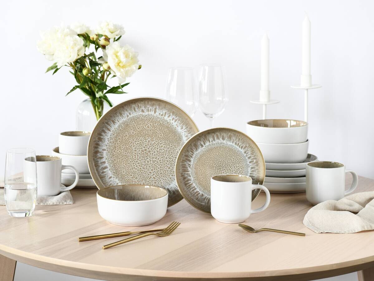 CreaTable Kombiservice Nordic Fjord sand Steinzeug 16 tlg.