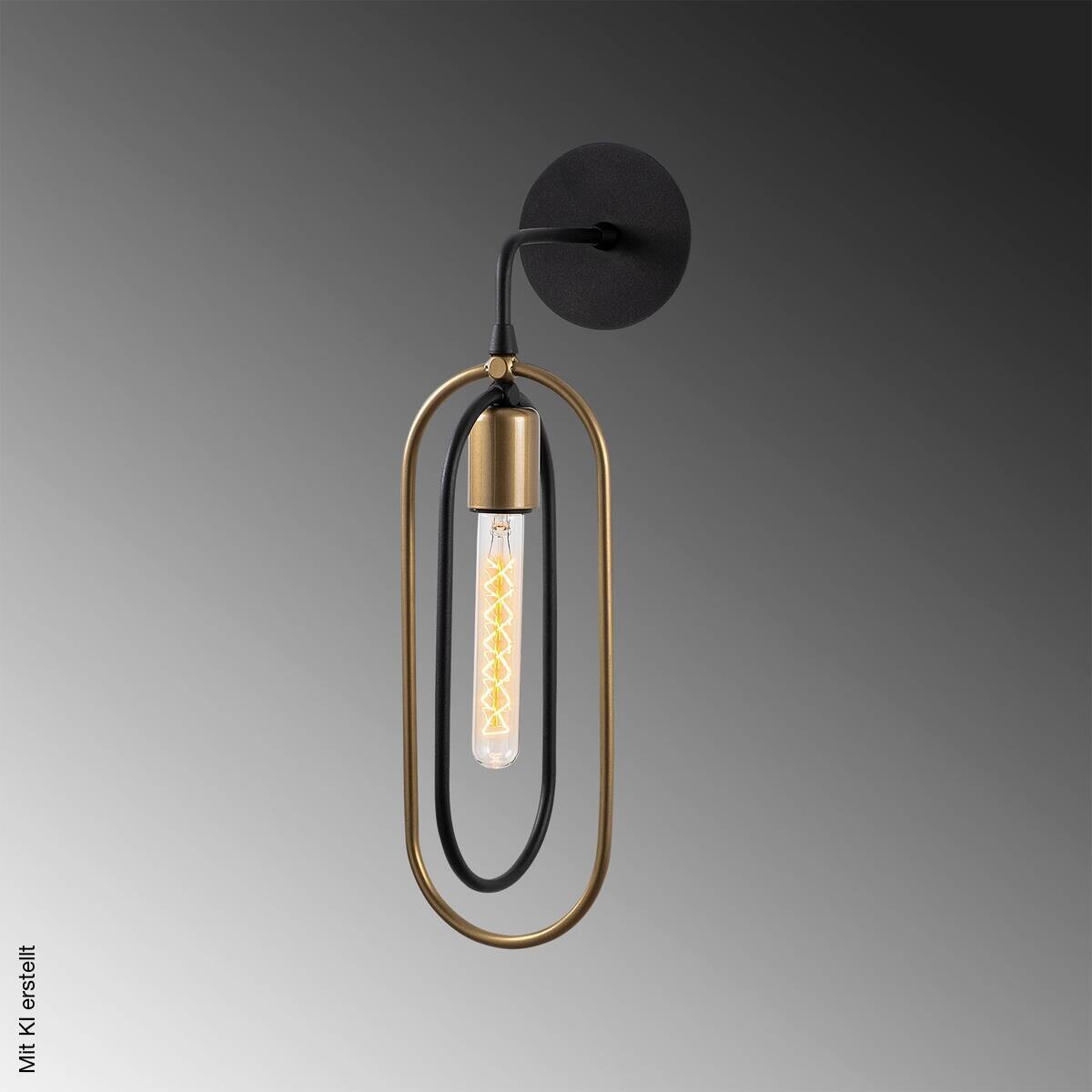 Opviq Wandleuchte gold schwarz Metall B/H/L: ca. 17x45x14 cm E27 1 Brennstellen