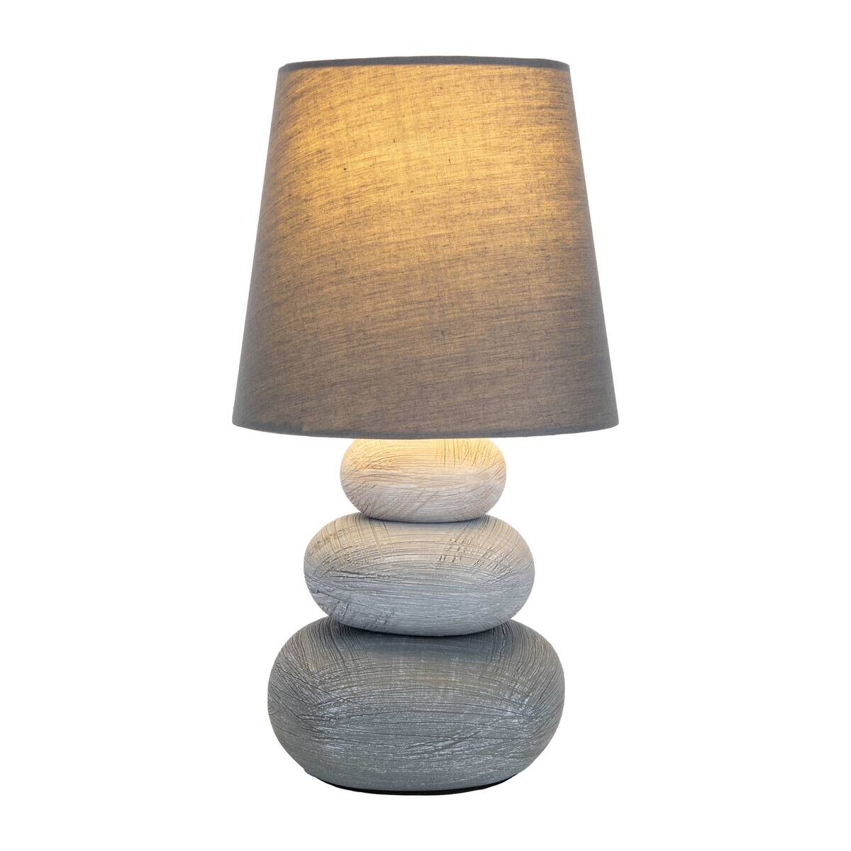 Näve Leuchten Tischleuchte 3045216 grau Keramik B/H/T: ca. 16x31x16 cm E14 1 Brennstellen