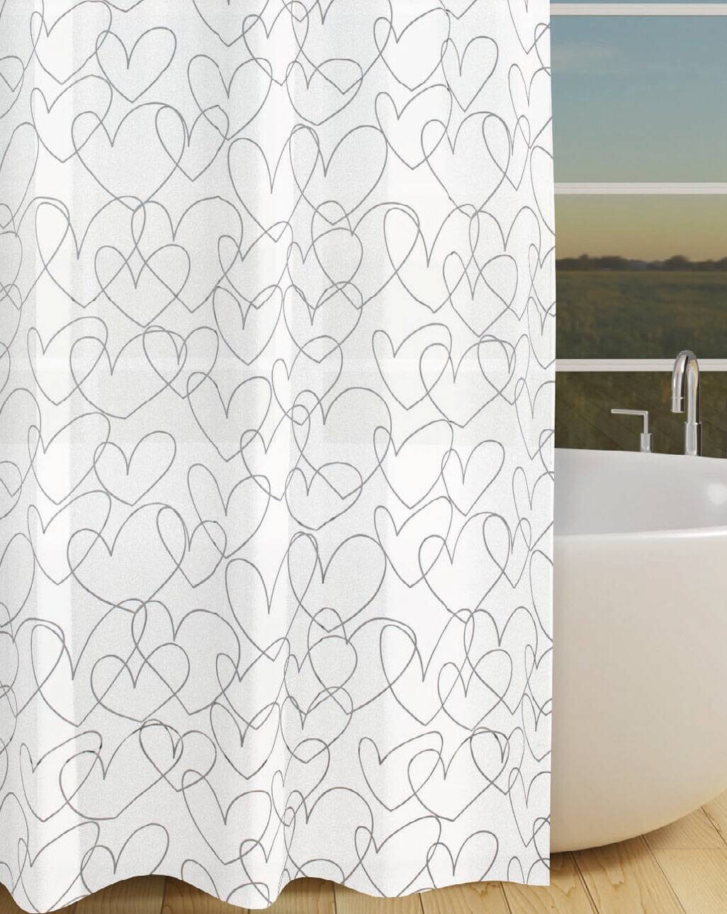 Acus Duschvorhang Heart Polyethylen (recycelt) B/L: ca. 180x200 cm