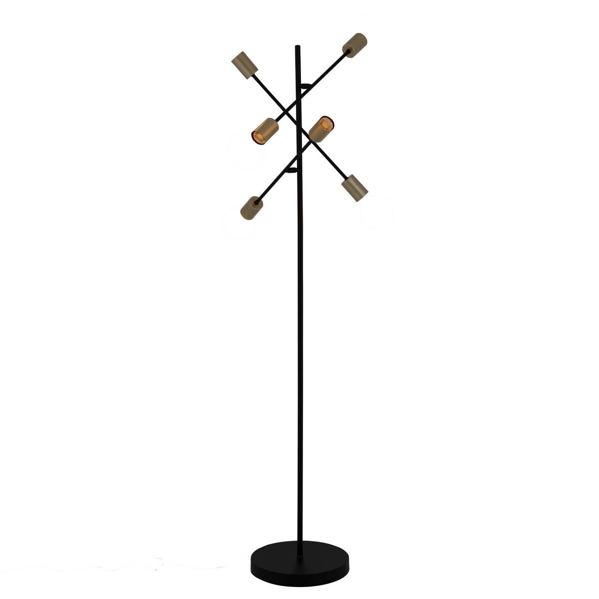 Näve Leuchten Stehlampe schwarz Metall B/H/T/D: ca. 49x150x49x49 cm E27 6 Brennstellen