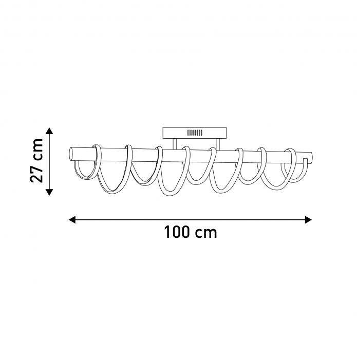 Näve Leuchten LED Deckenleuchte NV1374322 schwarz Aluminium Kunststoff B/H/T: ca. 100x27x100 cm null 1 Brennstellen